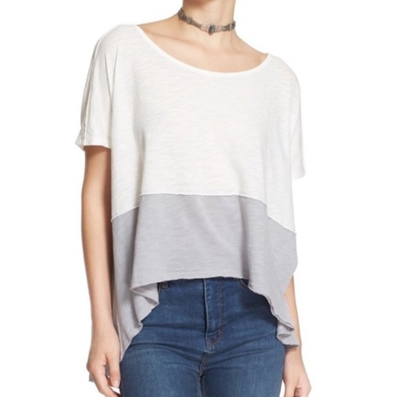 We The Free Free People Women’s Color Block Shirt Size Small - Picture 2 of 6